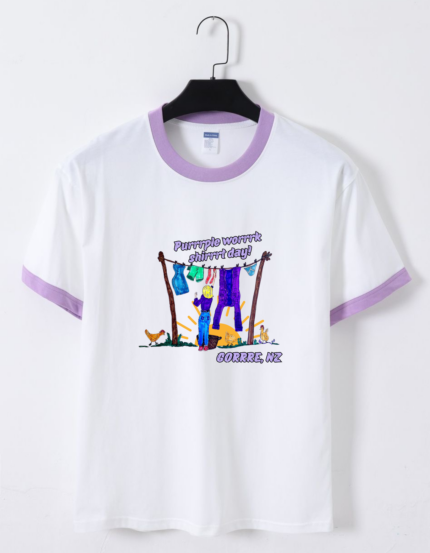 Purple Worrrk Shirrt