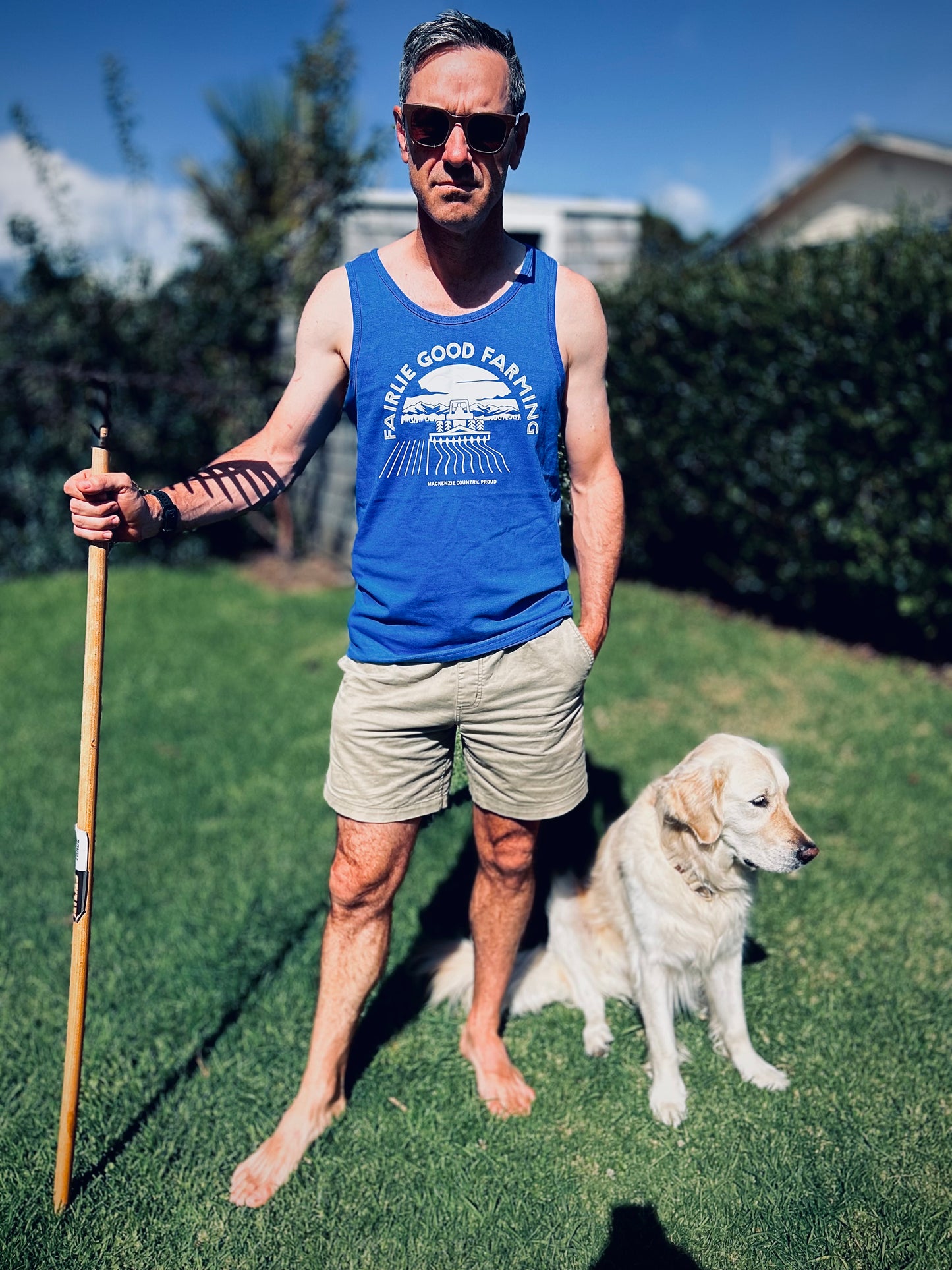 Big Blue “Fairlie Good Farming” singlet